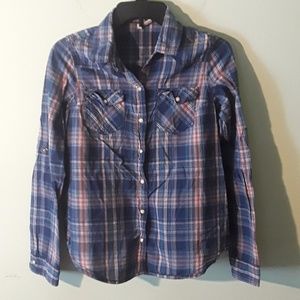 FINAL PRICE! Japna snap front plaid shirt
